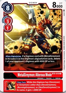 MetalGreymon: Alterous Mode BT5-015 Rare Red Ultimate (Lv5) Digimon Card CCG  - Picture 1 of 2