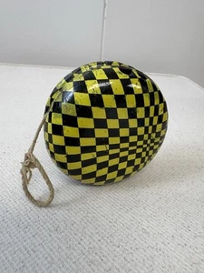 Vintage Festival Screamer Yo Yo Yellow Black Checker Design DISTRESSED 1960’s - Picture 1 of 6
