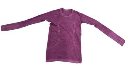 Lululemon Swiftly Tech 长袖衬衫女式 4 码 Heathered Plum — 第 1/4 张图片