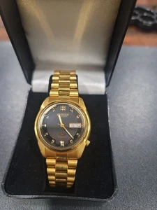 RARE Citizen Eagle 7 Mens Vintage 21 Jewels Automatic Watch 4-R11563 Gold /black - Picture 1 of 10