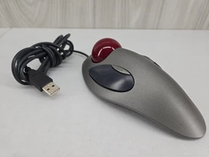 Logitech Trackman Marble USB T-BC21 Trackball Silver Ergonomic Mouse Tested - Picture 1 of 10