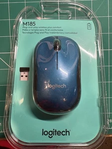 Logitech M185 Wireless Mouse - Blue - New Sealed - Picture 1 of 2
