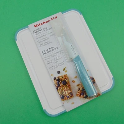 Tabla de cortar antideslizante KitchenAid 8"X10" zanja perimetral con cuchillo de pelar de 3,5" Foto 1 de 4