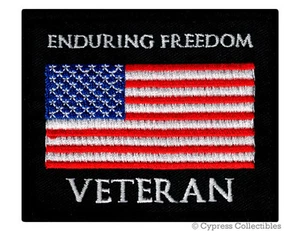 PARCHE MILITAR VETERANO ENDURING FREEDOM bordado hierro-en BANDERA AMERICANA de motociclista de Estados Unidos - Imagen 1 de 1