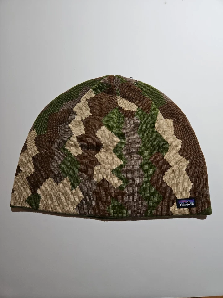 Patagonia Beanie Hat Climbing Trees Knit- Basin Green Camo US CD