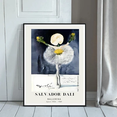 Salvador Dali Ballerina Poster, Dali Exhibition Wall Decor Poster, No Frame - Image 1 of 3