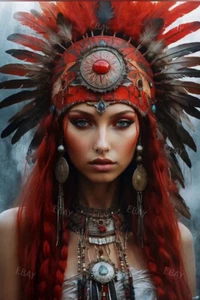 Indianer Curvy Girl Model Foto Risque 4x6 Kunstdruck A8888 - Bild 1 von 1