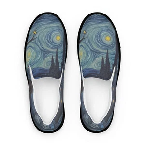 Men’s slip-on canvas shoes - Van Gogh style Of Art In HeArt By Vietnamese Artist - Picture 1 of 69