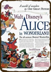 1951 Walt Disney ALICE IN WONDERLAND Movie ****DECORATIVE REPLICA METAL SIGN**** - Picture 1 of 1