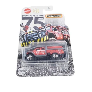Matchbox 2020 Ford F350 Superduty Fire Truck Red M75 Driving Play For 75 Yrs NIP - Picture 1 of 3