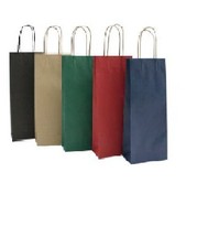 20 SACCHETTI SHOPPERS PORTABOTTIGLIE DA 140GR COLORE ROSSO 16X8X39 CON MANICI 