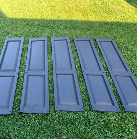 Window Shutters 5 Black Vinyl Raised Panel Size 15"x 67" Cover