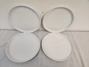 "JUEGO DE 4 platos de ensalada apilables de porcelana vitrificada STAKK blancos con borde elevado" - Imagen 1 de 7