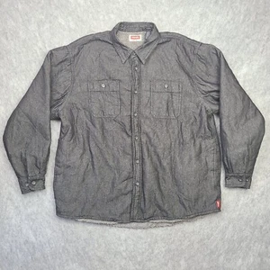 Wrangler Sherpa gefütterte Jacke Shacket Hemd Herren XL schwarz Western Workwear - Bild 1 von 9