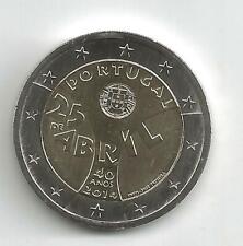 2 Euro Gedenkmünze 2014 aus Portugal, Nelkenrevolution, bankfrisch, bfr