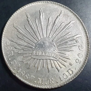 Mexico Second Republic 8 Reales 1887 Pi MR San Luis Potosi Mint - Picture 1 of 4