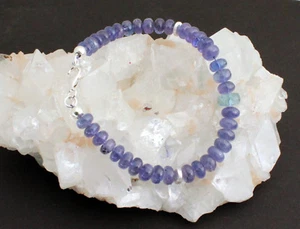 Natura Tanzanite Bracciale con Pietre Preziose Acquamarina Blu Regalo ca.20, - Picture 1 of 1