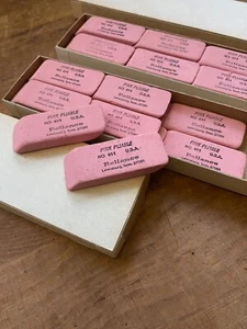 24 gomas de borrar de lápiz Reliance "Pink Pliable" de colección años 80 Deadstock NOS, dibujo, EE. UU. - Imagen 1 de 4