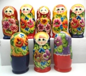 5tlg. Matrjoschka Matrioshka Matrjoshka Verschiedene Motiven Farben 15cm - Bild 1 von 22