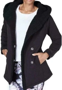 New Ideology Womens Winter Faux Fur Jacket, Black, Small - Picture 1 of 2
