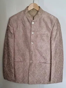 Mens NEW Indian Premium Kurta Bandhgala Suit 100% Silk with Trousers (RRP £260) - Picture 1 of 13