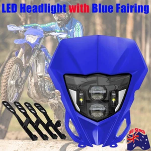LED Headlight DRL with Blue Fairing for Yamaha WR450F WR250F 2007-2023 Dirt Bike - Picture 1 of 12