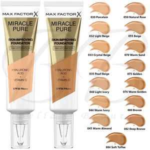 MAX FACTOR Miracle Pure Skin Long-Lasting Foundation SPF 30 30ml *CHOOSE SHADE* - Picture 1 of 54