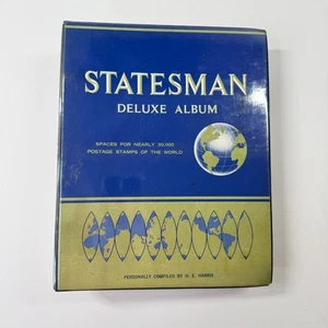Harris Statesman Worldwide Deluxe Stamp Album w/ Many Stamps Very Nice! - Picture 1 of 11