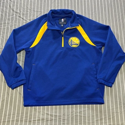 Golden State Warriors NBA Full Zip Jacket Blue Gold Carl Banks GIII Youth M - Image 1 of 4
