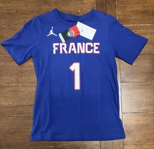 Camiseta Victor Wembanyama Juvenil Talla M Jordan Francia Nike Azul Manga Corta Nueva con Etiquetas - Imagen 1 de 4
