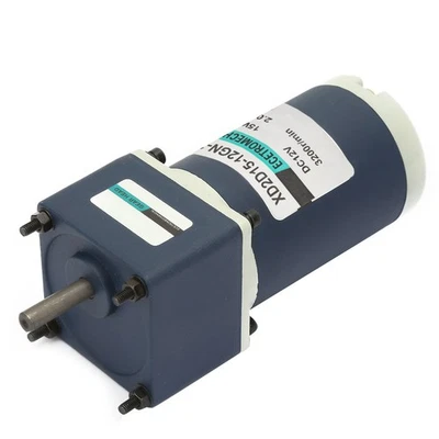 DC 12V 15W Permanent Magnet Reduction Gear Motor 8mm Shaft Adjustable Speed - Photo 1/4