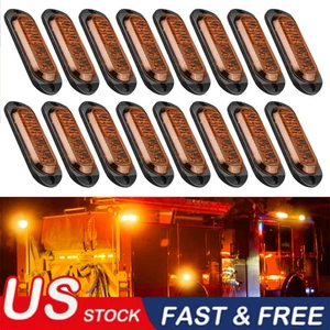 16PCs 4 LED Ámbar Ovalado Luces Marcadoras Laterales Liquidación Lámparas Indicadoras Universales - Imagen 1 de 11