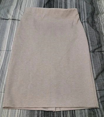 Falda Philosophy Mujer Talla 2 Beige Hasta la Rodilla Lápiz Ponte Elastizada Cremallera Foto 1 de 4
