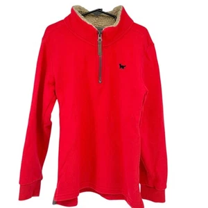 Carters Kid Pullover Sweatshirt Sz 8 Red Half-Zip Sherpa-Lined Collar Black Fox - Picture 1 of 6