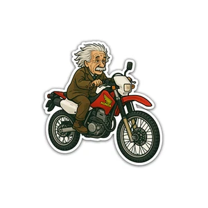 Einstein Vinyl Aufkleber 4 Zoll Decal Honda Motorrad Dirtbike lustig - Bild 1 von 2