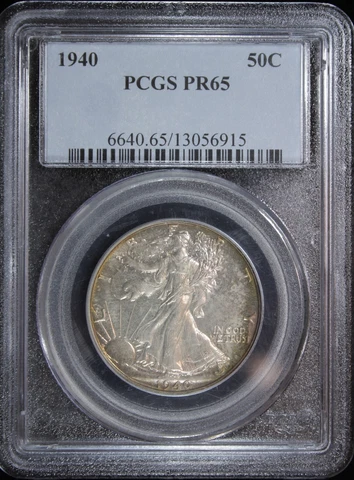 1940 US Walking Liberty Silver Half Dollar Proof 50C - PCGS PR65 TONED (2330228) Cover