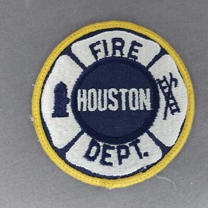Houston TX Texas Fire Department Cheesecloth 3.5" Round Patch - Picture 1 of 2