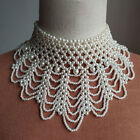 Pearl Statement Chunky Collar Choker Beaded Egyptian Necklace Chain Wide Bib