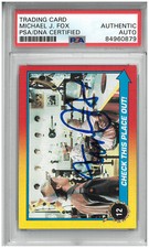 MICHAEL J FOX SIGNED AUTOGRAPH SLABBED 1989 TOPPS BACK TO THE FUTURE 2 CARD PSA