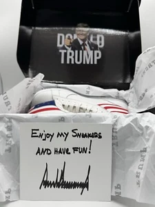 Donald Trump FIGHT FIGHT FIGHT High-Top Sneaker Schuhe Größe 10 mit signierter Karte - Bild 1 von 5