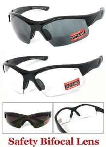 Sicherheits-Bifokal-Lesebrille Mit Gummi-Nasenstücken UV400 AP+S ANSI Z87.1+ - Picture 1 of 13