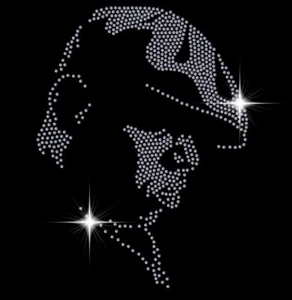 IRON ON - BIGGIE Sparkle Diamonte Rhinestone Transfer Motif Hotfix Music Rapper - Picture 1 of 2