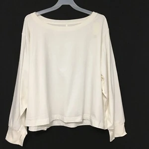 All in Motion Women's Plus Size 4X Cream Supima Cotton Long Sleeve Thumbhole Top - Picture 1 of 7