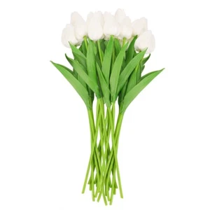 20Pcs White 13.8inch Artificial Tulips Flowers for Party Decoration,Wedding HoN4 - Picture 1 of 10