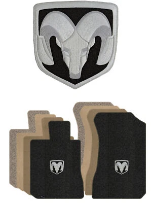 Alfombrillas de primera fila Lloyd Berber para Dodge B350 1986-1994 con logotipo de insignia Ram Foto 1 de 4