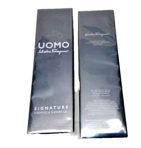 SALVATORE FERRAGAMO UOMO SIGNATURE SHAMPOO & SHOWER GEL, 3.4OZ. IN BOX SEALED - Picture 1 of 1