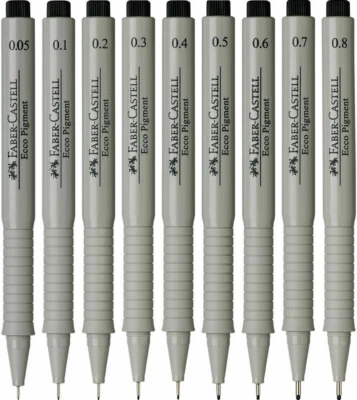 Faber-Castell Ecco Pigment Fineliner Pen Black 0.05mm - 0.8mm Available