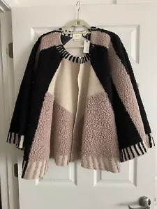 Anthropologie Maeve Dusk & Dawn Capelet Cape Black Beige One Size NWT - Picture 1 of 4