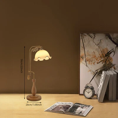 Lámpara de mesa de vidrio estilo Tiffany flor verde 60W vintage salas de estudio luz nocturna Foto 1 de 4