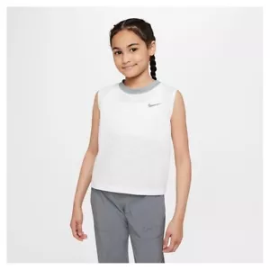 NIKE YOGA White/Light Smoke Gray DRI-FIT TANK TOP SHIRT Kids LARGE A-132 - Picture 1 of 1